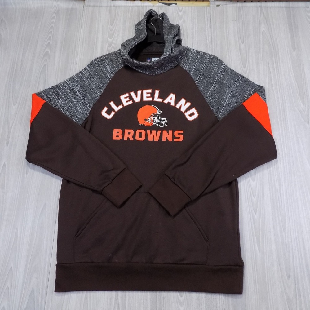 Cleveland Browns NFL Hoodie Mens M Brown Football Colorblock EUC NFL Apparel